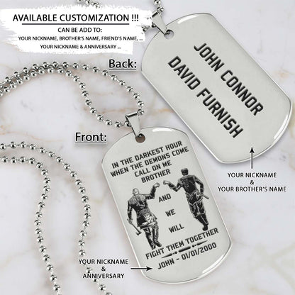 Viking Dog Tag - Call On Me Brother - Ragnar Lothbrok - Floki - Valhalla - Norse Mythology - Scandinavian - Viking Necklace - Engrave Dog Tag