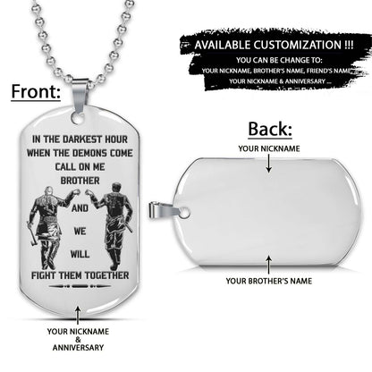 Viking Dog Tag - Call On Me Brother - Ragnar Lothbrok - Floki - Valhalla - Norse Mythology - Scandinavian - Viking Necklace - Engrave Dog Tag