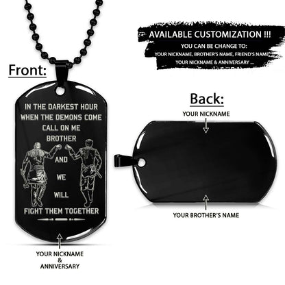 Viking Dog Tag - Call On Me Brother - Ragnar Lothbrok - Floki - Valhalla - Norse Mythology - Scandinavian - Viking Necklace - Engrave Dog Tag