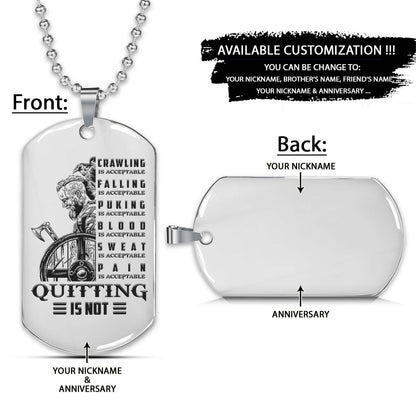 Viking Dog Tag - Quitting Is Not - Ragnar Lothbrok - Valhalla - Norse Mythology - Scandinavian - Viking Necklace - Engrave Dog Tag