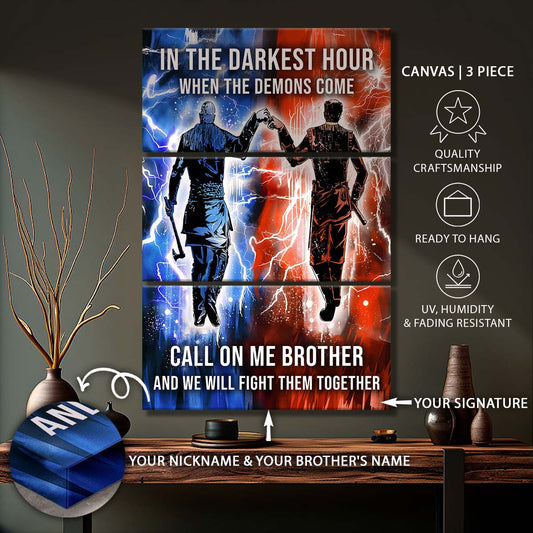 Viking - 3 Piece Wall Art - VK061 - Call On me Brother - Ragnar Lothbrok - Floki - Viking Canvas