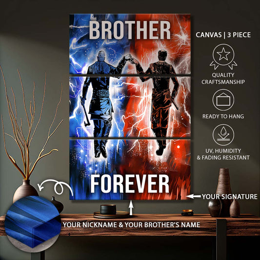 Viking - 3 Piece Wall Art - VK062 - Brother Forever - Ragnar Lothbrok - Floki - Viking Canvas