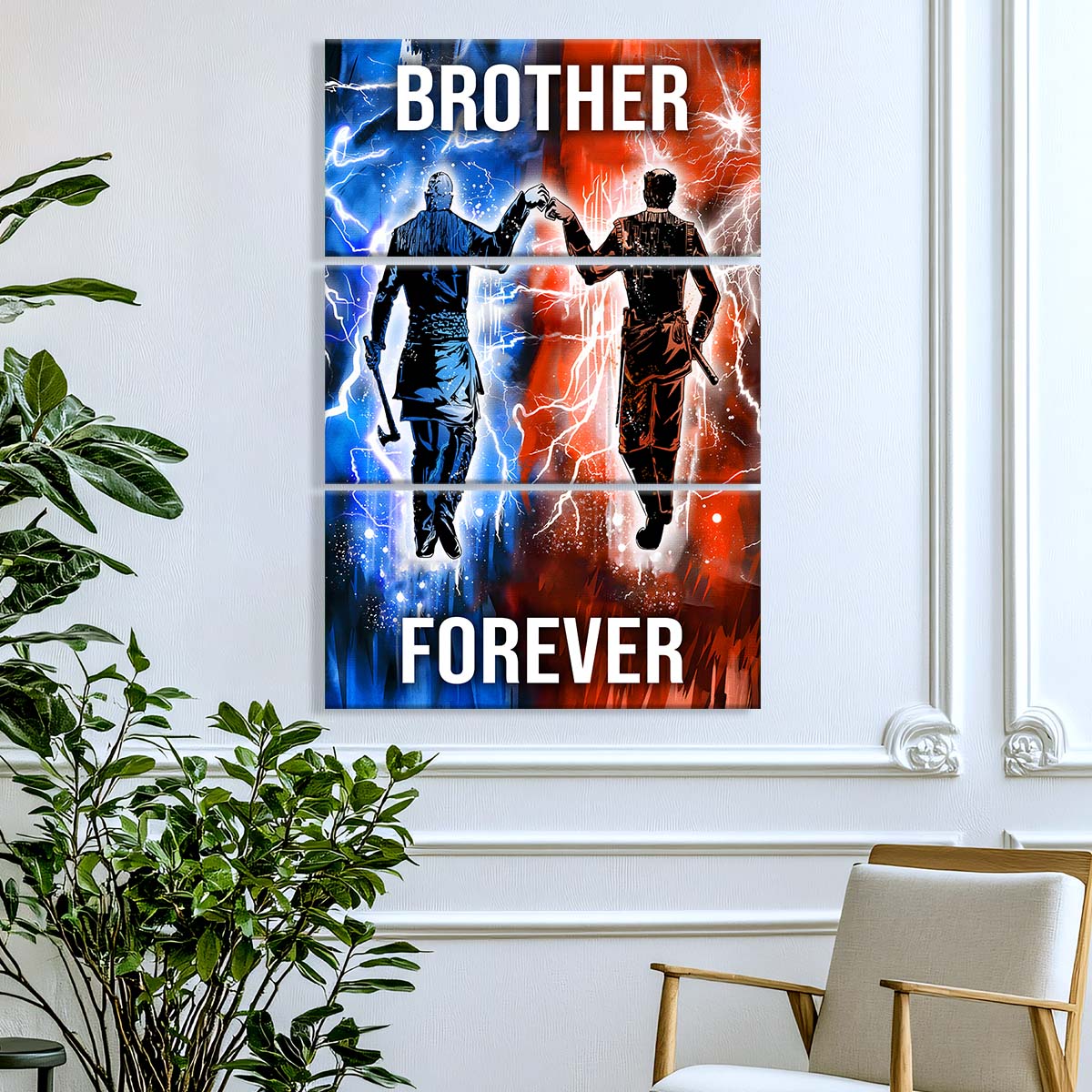 Viking - 3 Piece Wall Art - VK062 - Brother Forever - Ragnar Lothbrok - Floki - Viking Canvas