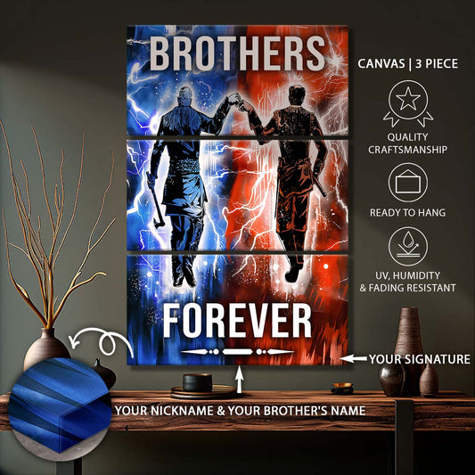 Viking - 3 Piece Wall Art - VK063 - Brothers Forever - Ragnar Lothbrok - Floki - Viking Canvas