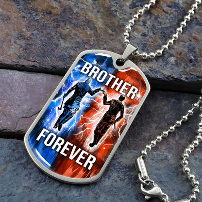 Viking - VKDL001 - Brother Forever - Ragnar Lothbrok - Floki - Viking Dog Tag - Military Ball Chain - Luxury Dog Tag