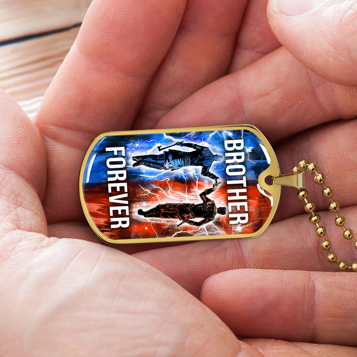 Viking - VKDL001 - Brother Forever - Ragnar Lothbrok - Floki - Viking Dog Tag - Military Ball Chain - Luxury Dog Tag