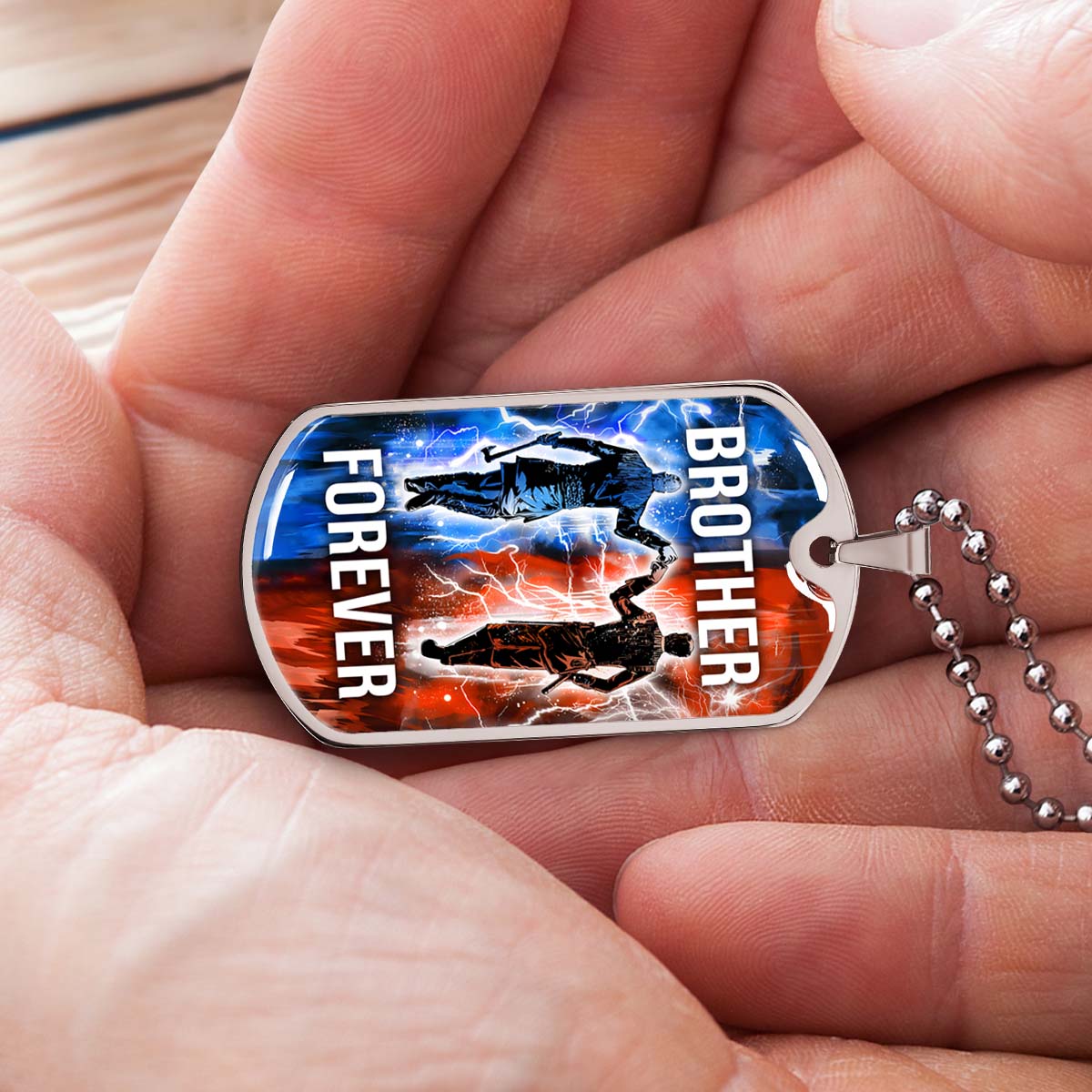 Viking - VKDL001 - Brother Forever - Ragnar Lothbrok - Floki - Viking Dog Tag - Military Ball Chain - Luxury Dog Tag