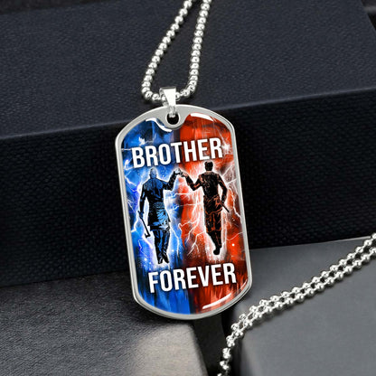 Viking - VKDL001 - Brother Forever - Ragnar Lothbrok - Floki - Viking Dog Tag - Military Ball Chain - Luxury Dog Tag
