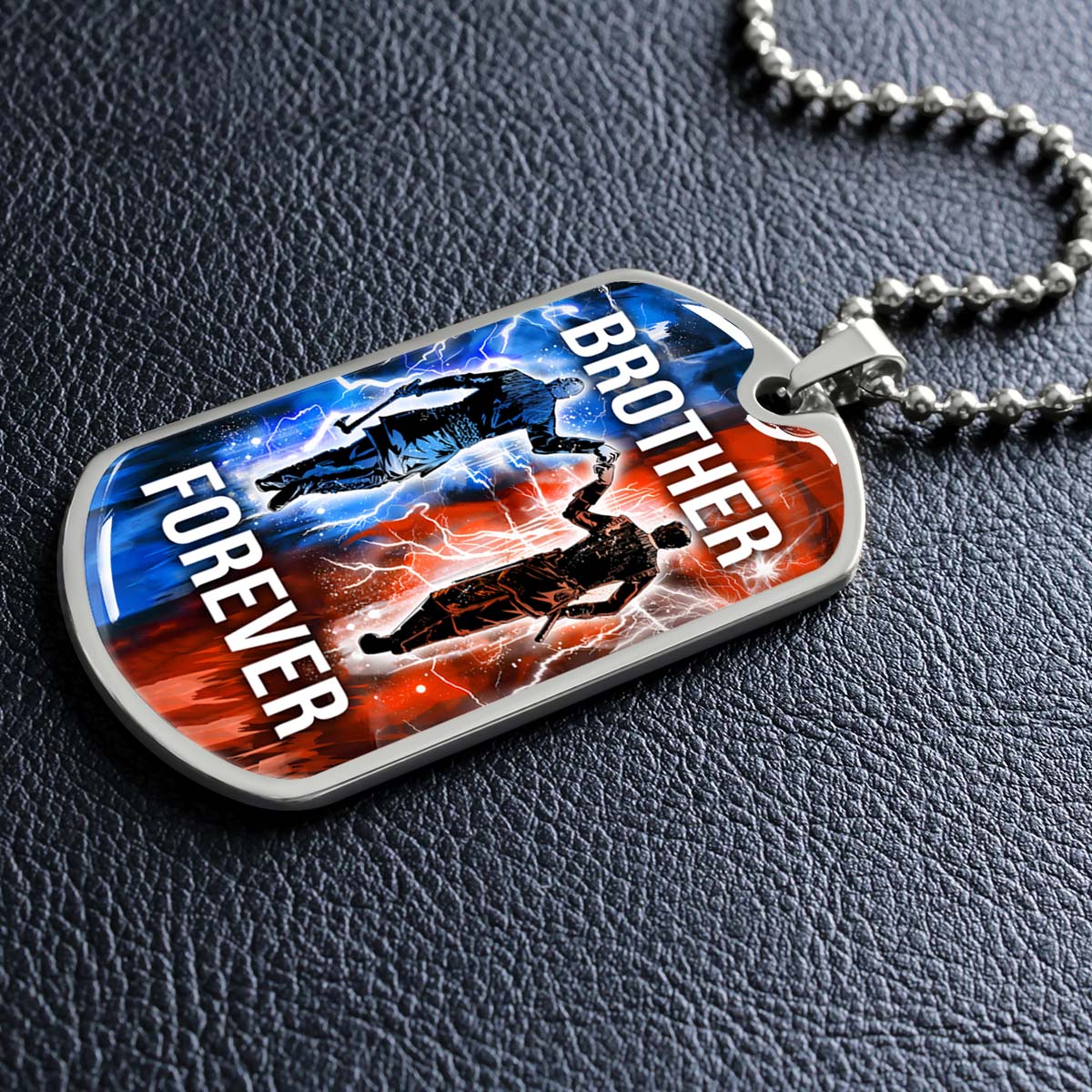 Viking - VKDL001 - Brother Forever - Ragnar Lothbrok - Floki - Viking Dog Tag - Military Ball Chain - Luxury Dog Tag