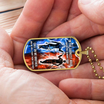 Viking - VKDL002 - Call On me Brother - Ragnar Lothbrok - Floki - Viking Dog Tag - Military Ball Chain - Luxury Dog Tag