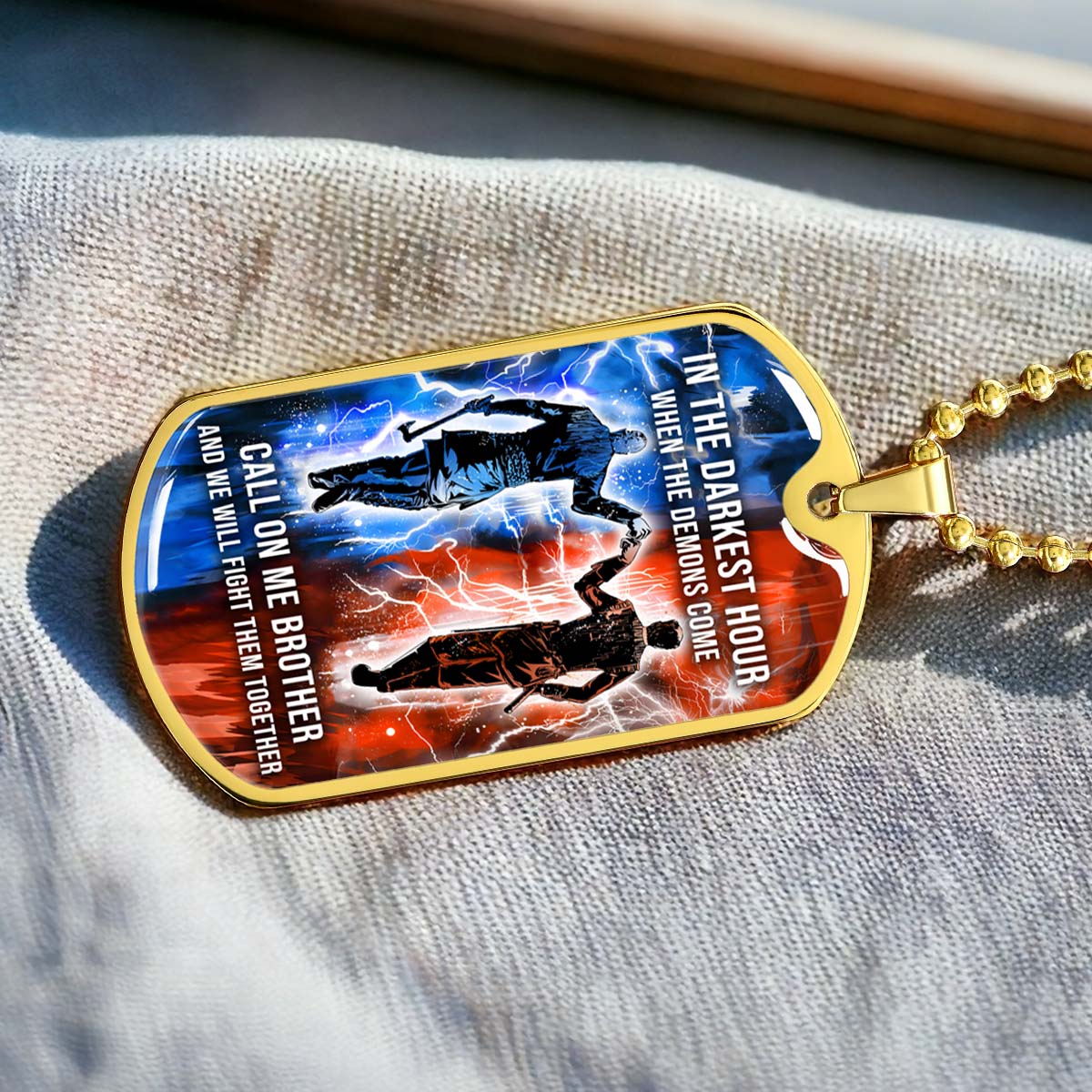 Viking - VKDL002 - Call On me Brother - Ragnar Lothbrok - Floki - Viking Dog Tag - Military Ball Chain - Luxury Dog Tag