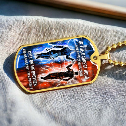 Viking - VKDL002 - Call On me Brother - Ragnar Lothbrok - Floki - Viking Dog Tag - Military Ball Chain - Luxury Dog Tag