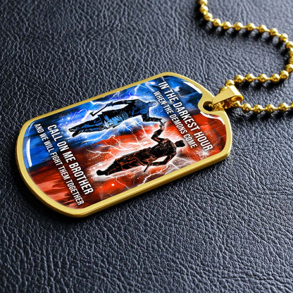 Viking - VKDL002 - Call On me Brother - Ragnar Lothbrok - Floki - Viking Dog Tag - Military Ball Chain - Luxury Dog Tag