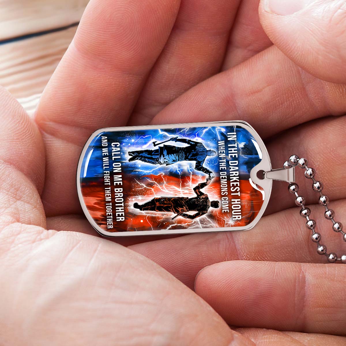 Viking - VKDL002 - Call On me Brother - Ragnar Lothbrok - Floki - Viking Dog Tag - Military Ball Chain - Luxury Dog Tag