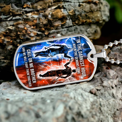 Viking - VKDL002 - Call On me Brother - Ragnar Lothbrok - Floki - Viking Dog Tag - Military Ball Chain - Luxury Dog Tag