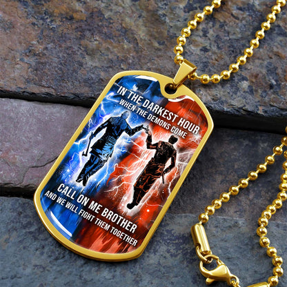 Viking - VKDL002 - Call On me Brother - Ragnar Lothbrok - Floki - Viking Dog Tag - Military Ball Chain - Luxury Dog Tag