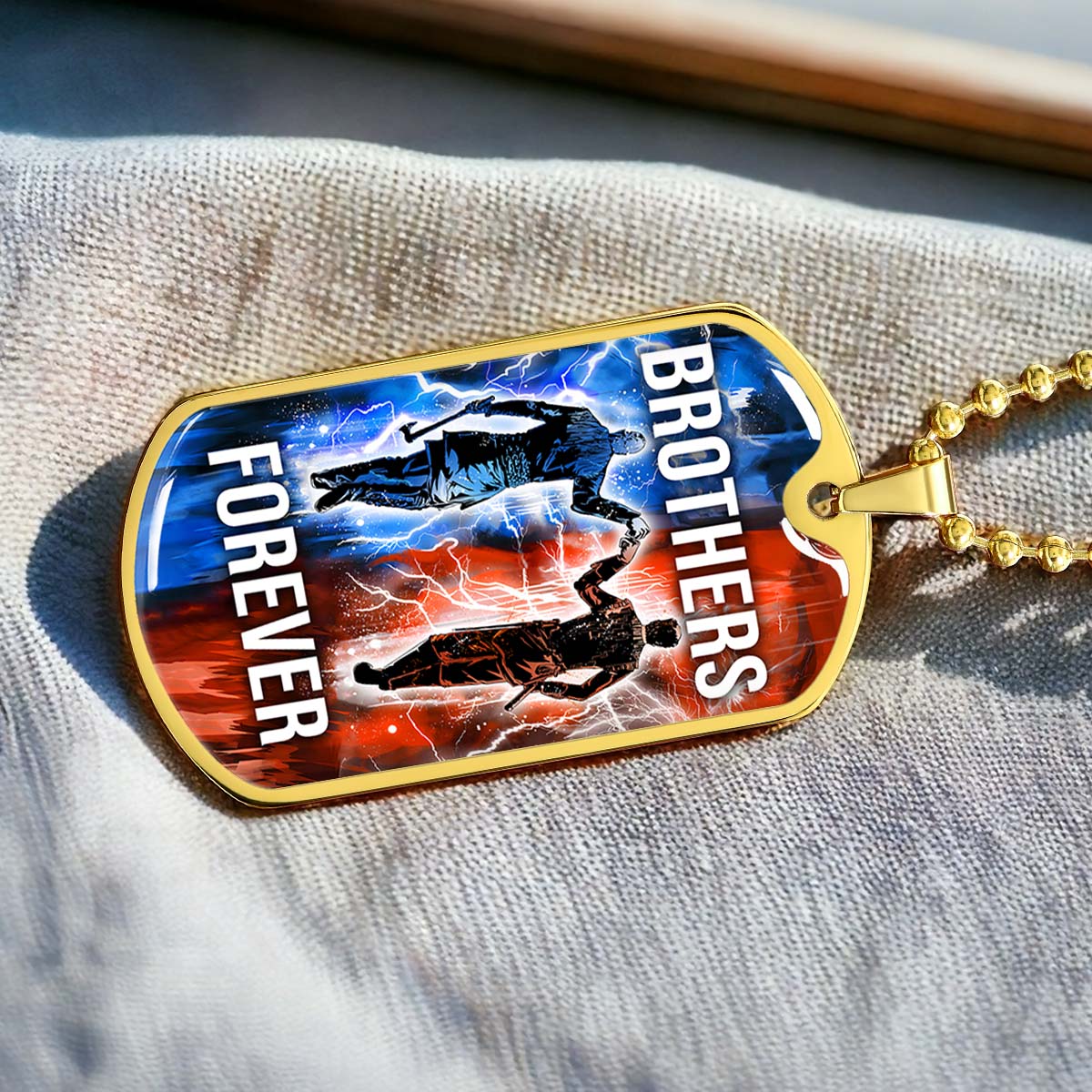 Viking - VKDL003 - Brothers Forever - Ragnar Lothbrok - Floki - Viking Dog Tag - Military Ball Chain - Luxury Dog Tag