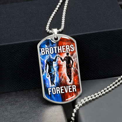 Viking - VKDL003 - Brothers Forever - Ragnar Lothbrok - Floki - Viking Dog Tag - Military Ball Chain - Luxury Dog Tag