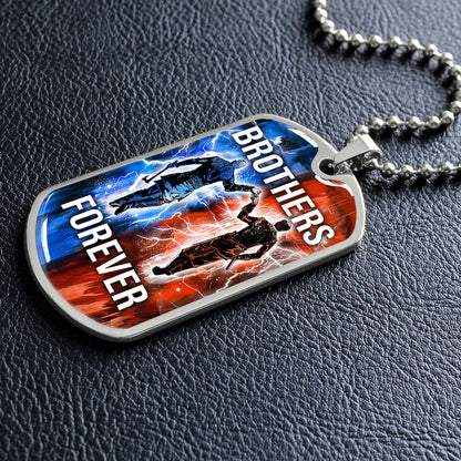 Viking - VKDL003 - Brothers Forever - Ragnar Lothbrok - Floki - Viking Dog Tag - Military Ball Chain - Luxury Dog Tag
