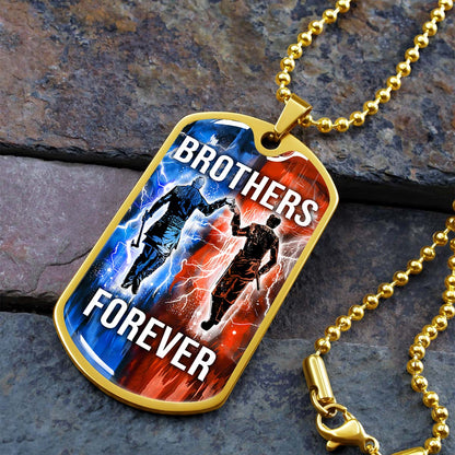 Viking - VKDL003 - Brothers Forever - Ragnar Lothbrok - Floki - Viking Dog Tag - Military Ball Chain - Luxury Dog Tag