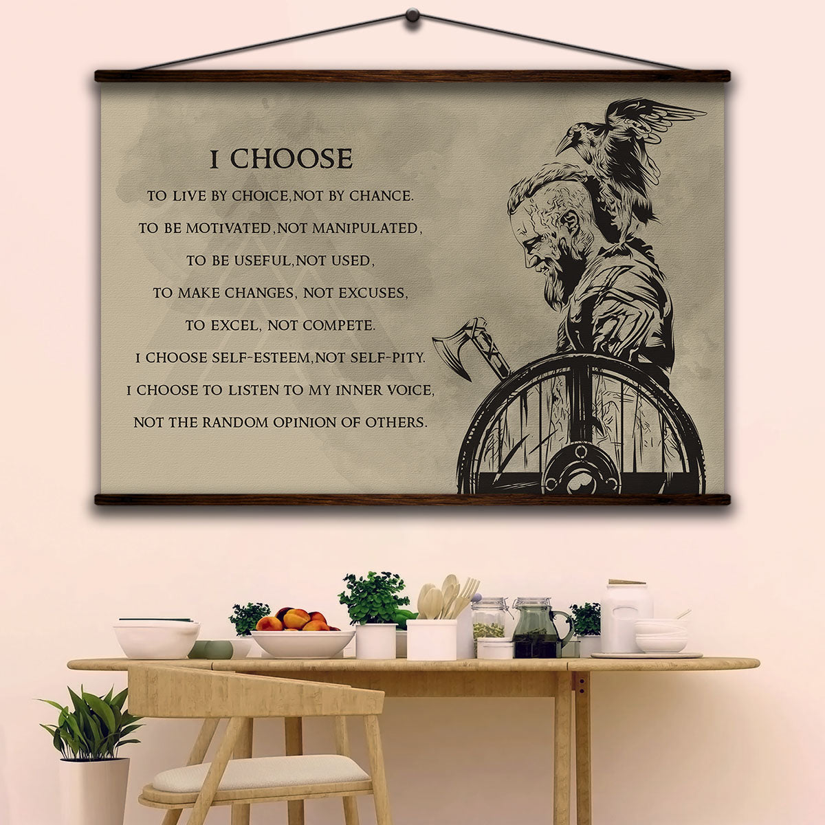 Viking Wall Art - Viking Poster - Viking Canvas - I Choose - Ragnar Lodbrok - VK040 - Horizontal Poster - Horizontal Canvas