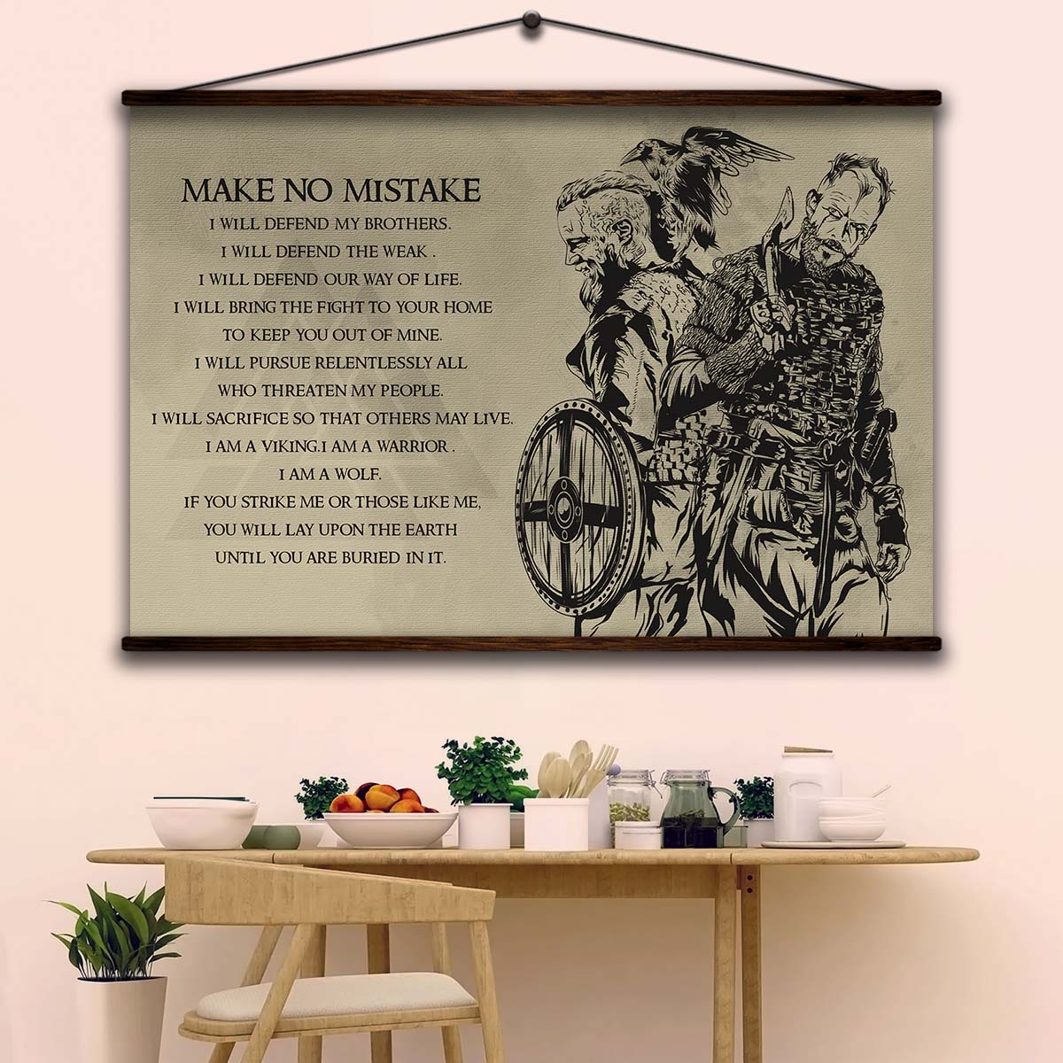 Viking Wall Art - Viking Poster - Viking Canvas - Make No Mistake - Ragnar Lodbrok - VK057 - Horizontal Poster - Horizontal Canvas