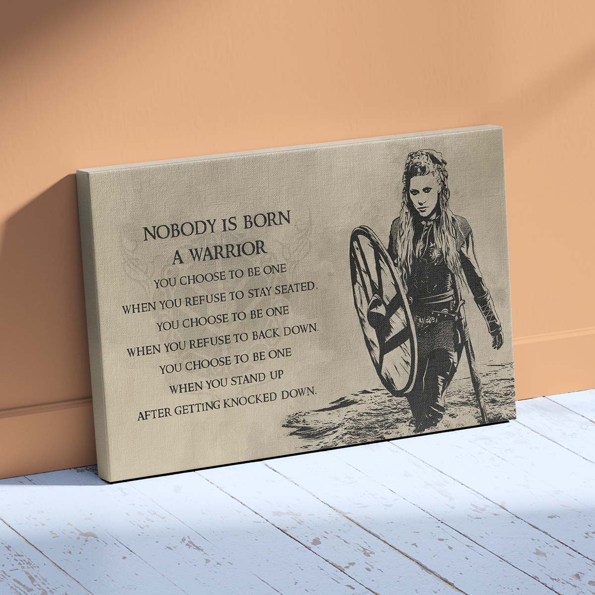 Viking Wall Art - Viking Poster - Viking Canvas - Nobody Is Born A Warrior - Lagertha - VK024 - Horizontal Poster - Horizontal Canvas
