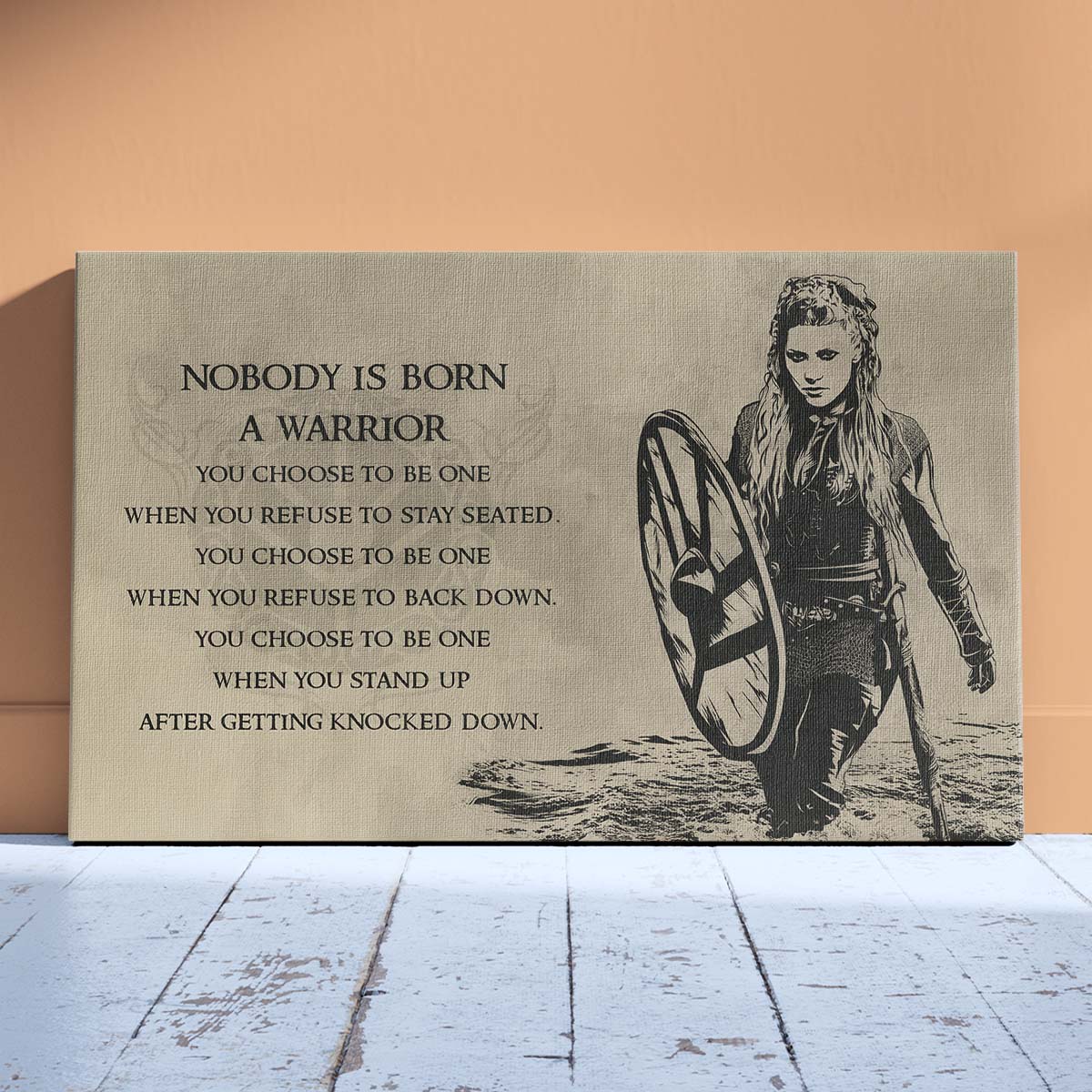 Viking Wall Art - Viking Poster - Viking Canvas - Nobody Is Born A Warrior - Lagertha - VK024 - Horizontal Poster - Horizontal Canvas