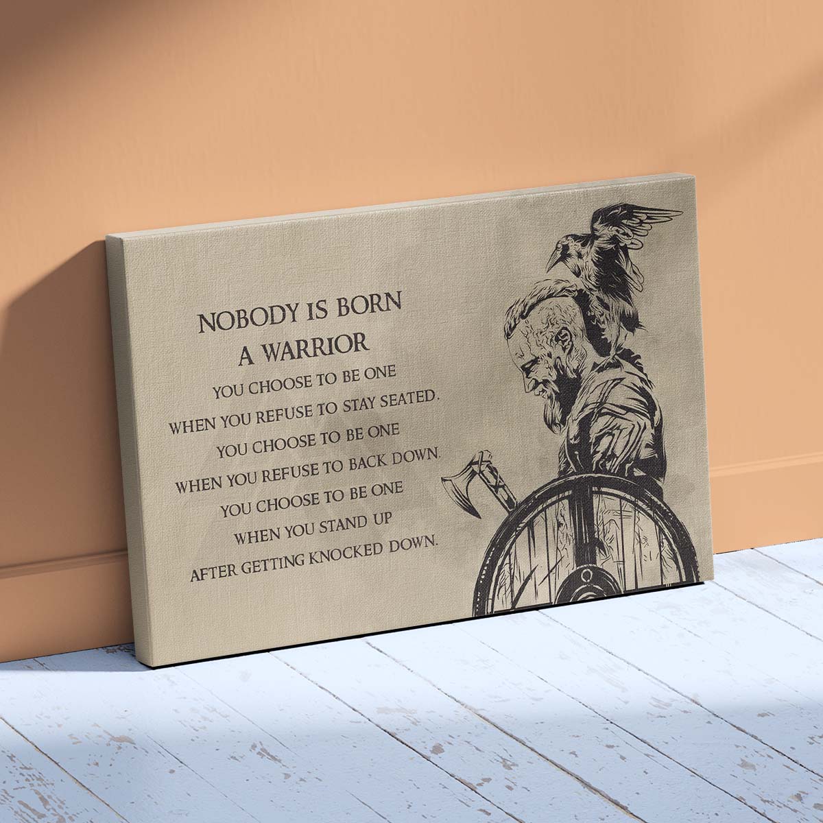Viking Wall Art - Viking Poster - Viking Canvas - Nobody Is Born A Warrior - Ragnar Lodbrok - VK042 - Horizontal Poster - Horizontal Canvas