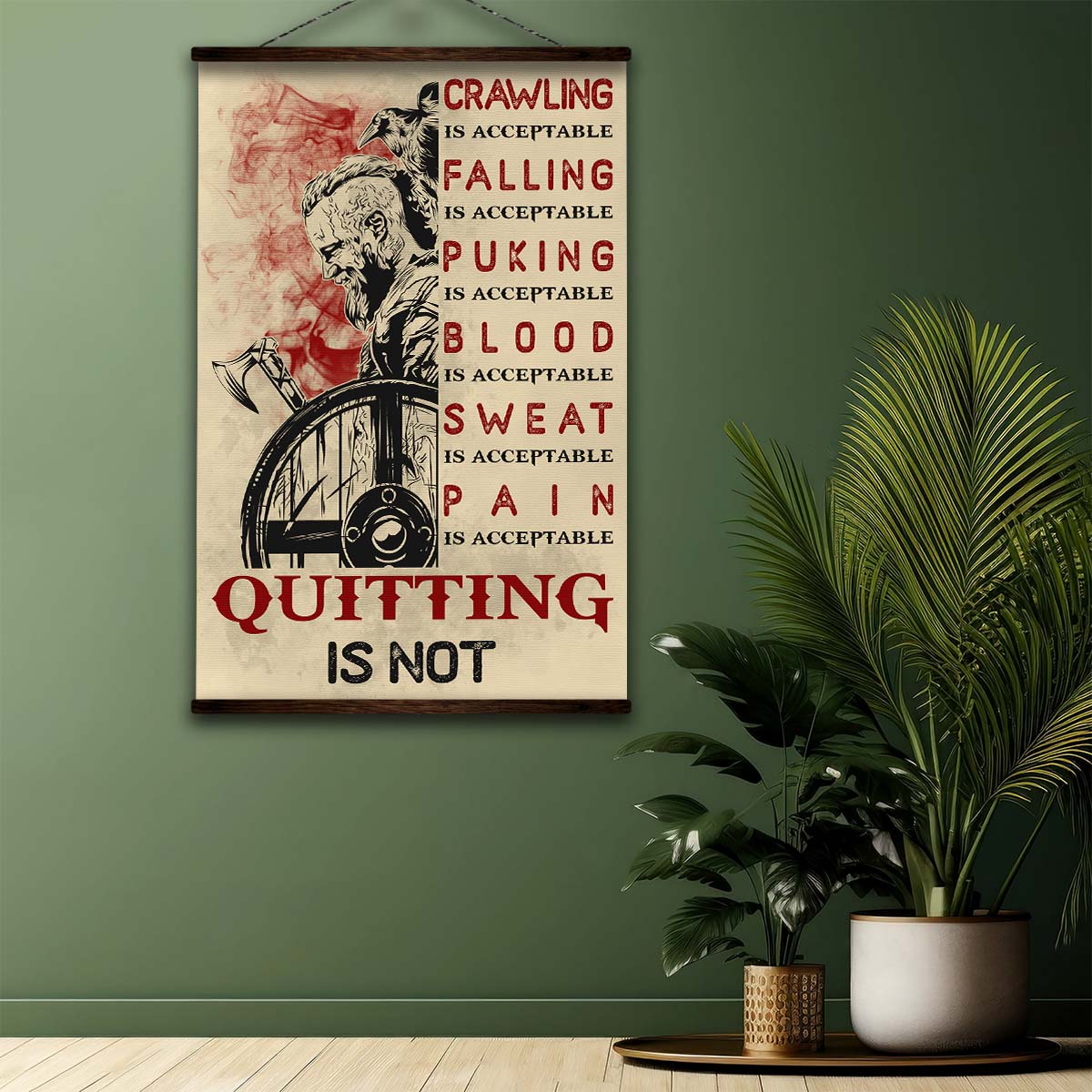 Viking Wall Art - Viking Poster - Viking Canvas - Quitting Is Not - VK047 - Vertical Poster - Vertical Canvas