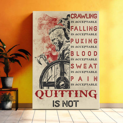 Viking Wall Art - Viking Poster - Viking Canvas - Quitting Is Not - VK047 - Vertical Poster - Vertical Canvas