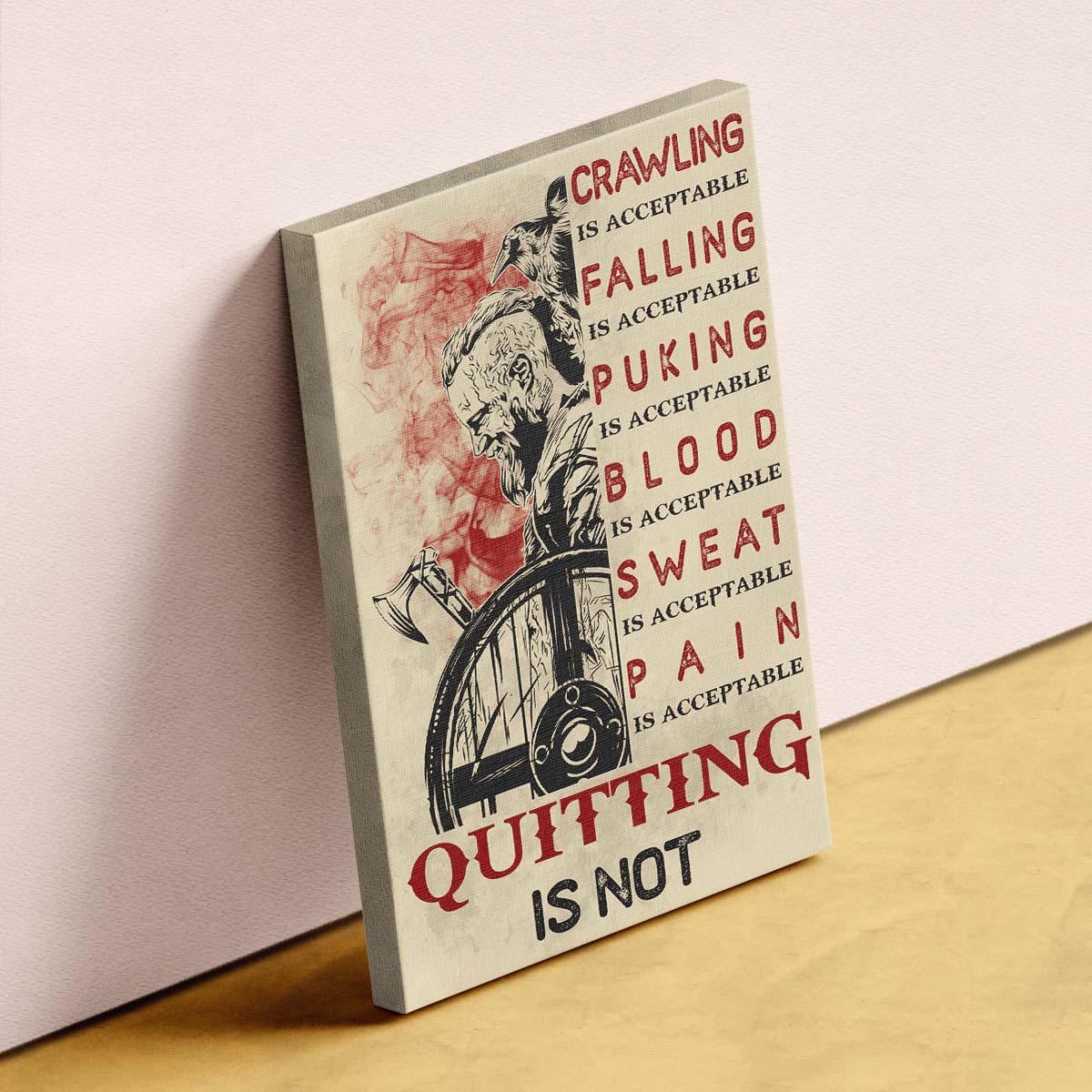 Viking Wall Art - Viking Poster - Viking Canvas - Quitting Is Not - VK047 - Vertical Poster - Vertical Canvas