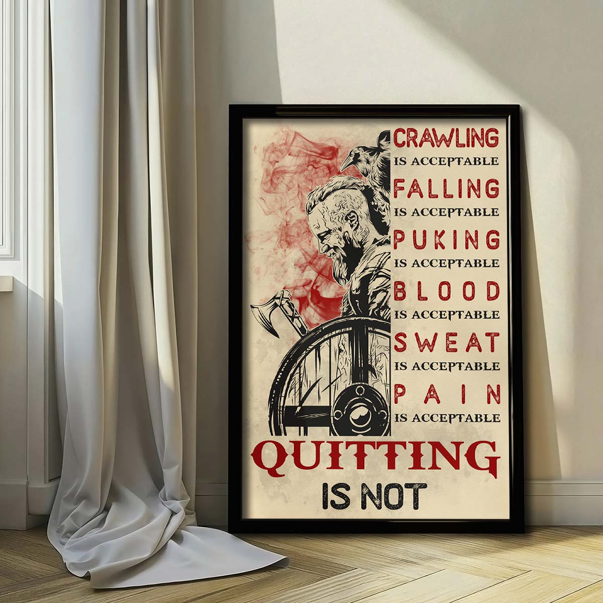 Viking Wall Art - Viking Poster - Viking Canvas - Quitting Is Not - VK047 - Vertical Poster - Vertical Canvas