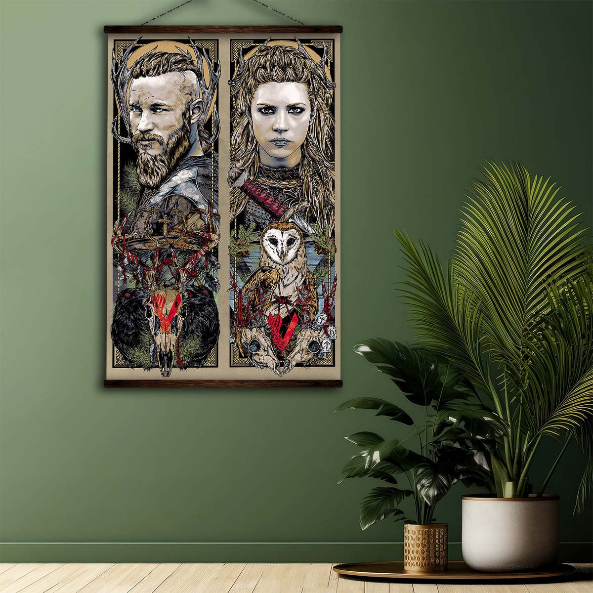 Viking Wall Art - Viking Poster - Viking Canvas - Ragnar & Lagertha - VK005 - Vertical Poster - Vertical Canvas