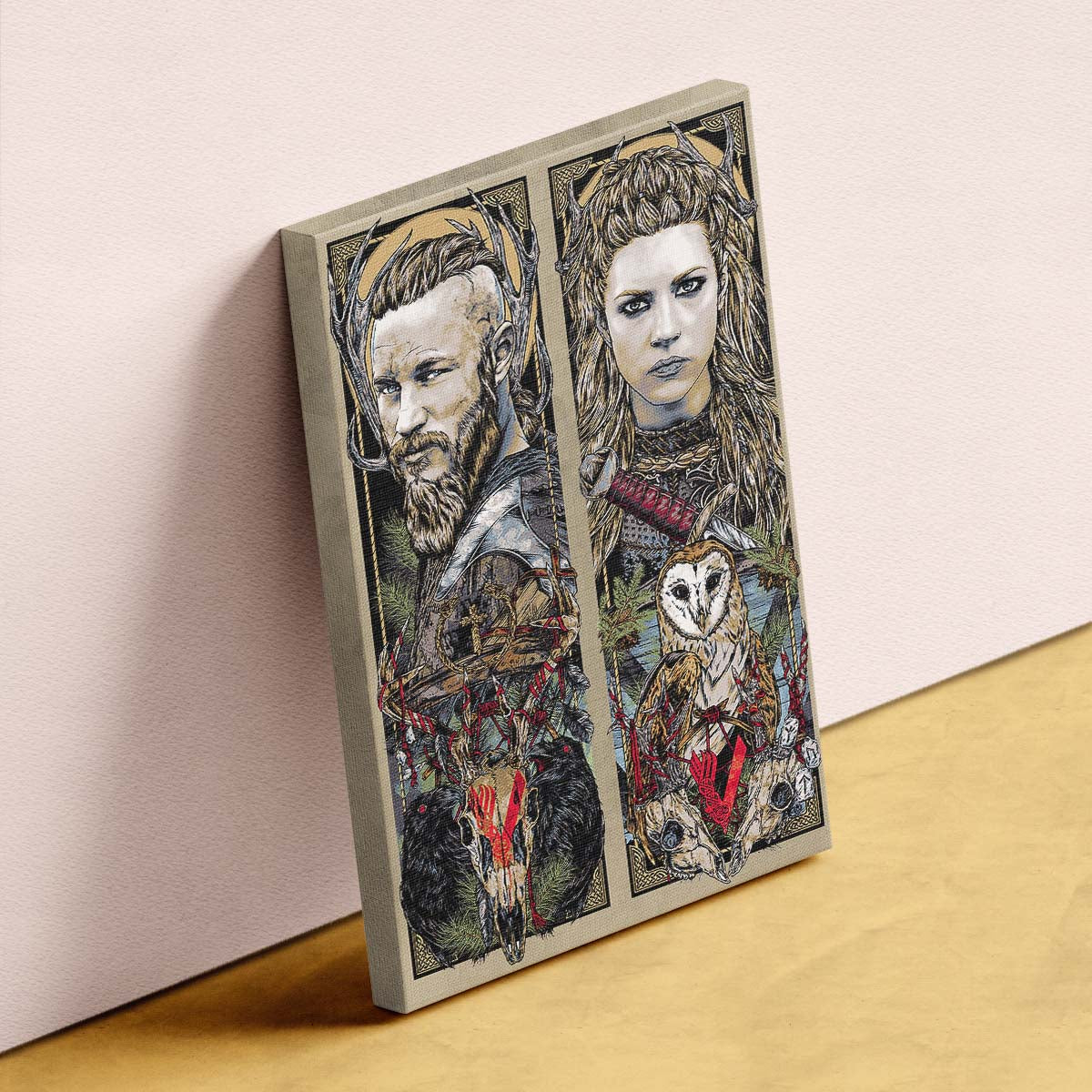 Viking Wall Art - Viking Poster - Viking Canvas - Ragnar & Lagertha - VK005 - Vertical Poster - Vertical Canvas