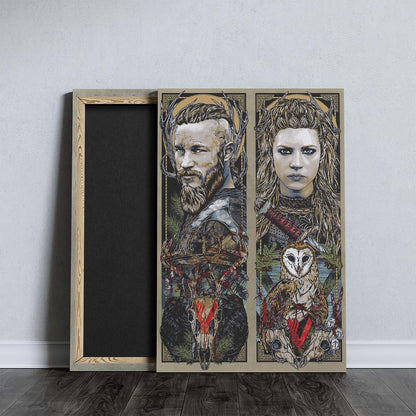 Viking Wall Art - Viking Poster - Viking Canvas - Ragnar & Lagertha - VK005 - Vertical Poster - Vertical Canvas