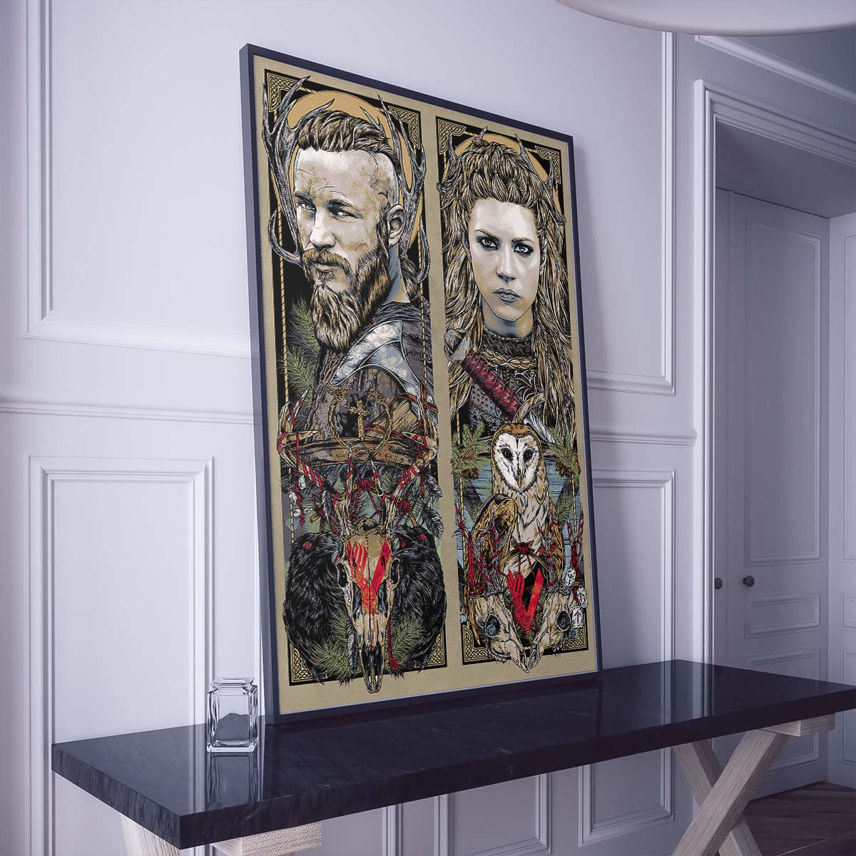 Viking Wall Art - Viking Poster - Viking Canvas - Ragnar & Lagertha - VK005 - Vertical Poster - Vertical Canvas