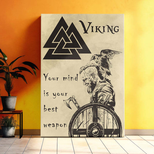 Viking Wall Art - Viking Poster - Viking Canvas - Your Mind Is Your Best Weapon - VK048 - Vertical Poster - Vertical Canvas