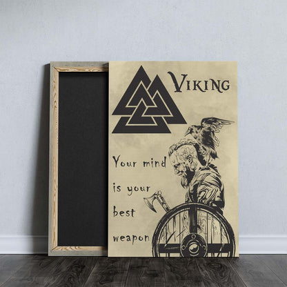 Viking Wall Art - Viking Poster - Viking Canvas - Your Mind Is Your Best Weapon - VK048 - Vertical Poster - Vertical Canvas