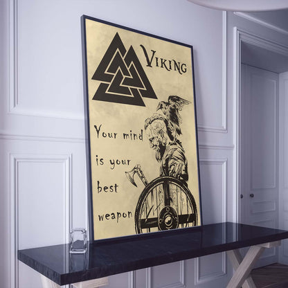 Viking Wall Art - Viking Poster - Viking Canvas - Your Mind Is Your Best Weapon - VK048 - Vertical Poster - Vertical Canvas
