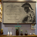 WA031 - Make No Mistake - English - Spartan - Horizontal Poster - Horizontal Canvas - Warrior Poster