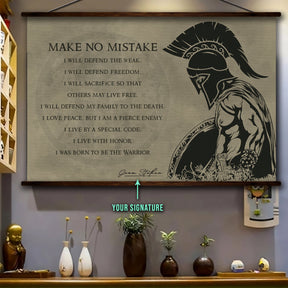 WA033 - Make No Mistake - English - Spartan - Horizontal Poster - Horizontal Canvas - Warrior Poster