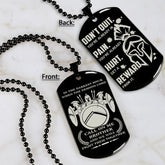 WAD051 - Call On Me Brother - Don't Quit - Warrior Dog Tag - Engrave Double Black Dog Tag