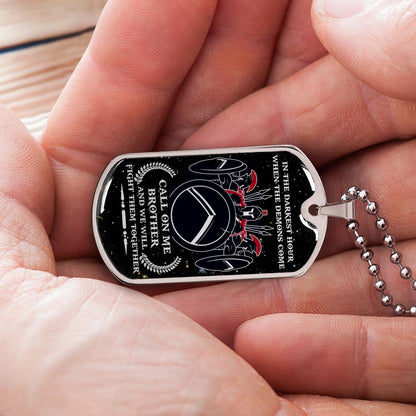 Warrior - WADL001 - Call On Me Brother - Sparta - Spartan - Warrior Dog Tag - Military Ball Chain - Luxury Dog Tag