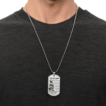 Dragon Ball - Dad To Son - Never Foget That I Love You - Goku - Gohan - Goten - Dragon Ball Dog Tag - Military Ball Chain - Luxury Dog Tag