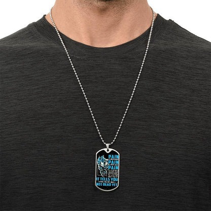 Dragon Ball - PAIN - You Are Not Dead Yet - Vegeta - Supper Saiyan Blue - Galaxy- Black Dog Tag - Dragon Ball Dog Tag - Military Ball Chain - Luxury Dog Tag