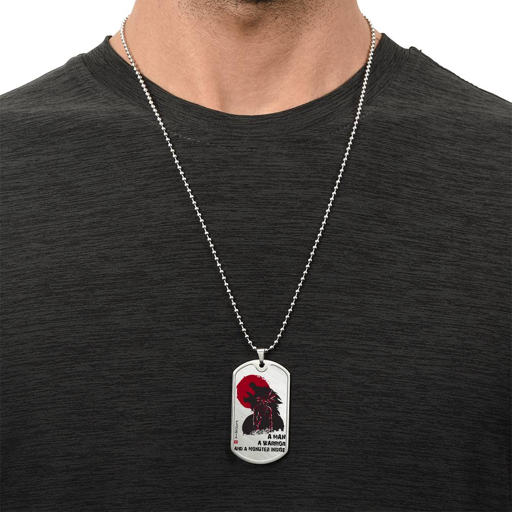 Dragon Ball - A Man - A Warrior - A Monster Inside - Goku - Dragon Ball Dog Tag - Military Ball Chain - Luxury Dog Tag