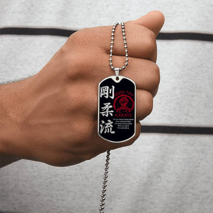 Karate - It's About Being Better Than You Were The Day Before - Goju Ryu Karate - Black Dog Tag - Karate Dog Tag - Military Ball Chain - Luxury Dog Tag