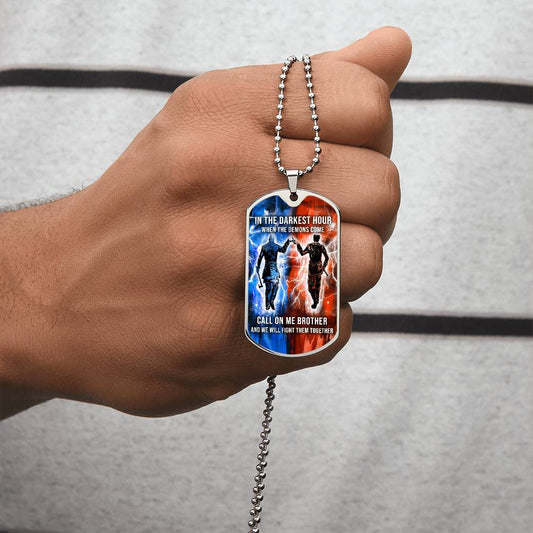 Viking - Call On me Brother - Ragnar Lothbrok - Floki - Military Ball Chain - Luxury Dog Tag