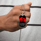 Samurai - IF - Show No Mercy - Bushido - Katana - Ronin - Galaxy - Black Dog Tag - Samurai Dog Tag - Military Ball Chain - Luxury Dog Tag